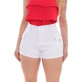 Shorts Cargo Branco Feminino – Conforto & Tendência Verão