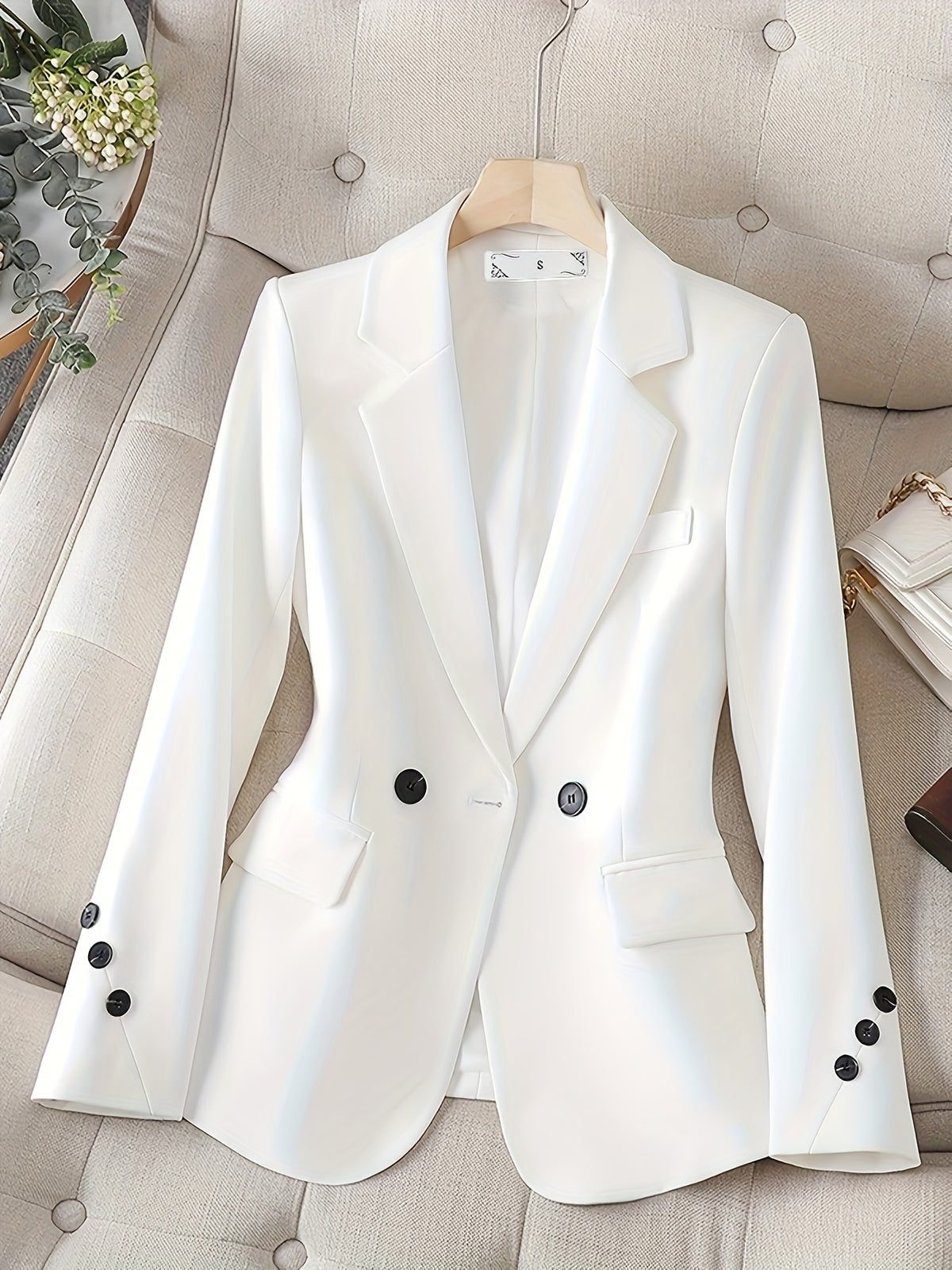 Jaqueta Blazer Elegante – Manga Longa & Tecido Premium