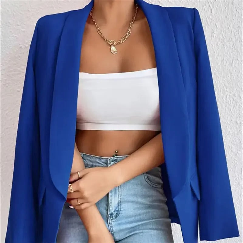 Blazer Aberto com Gola Virada – Sofisticação Atemporal